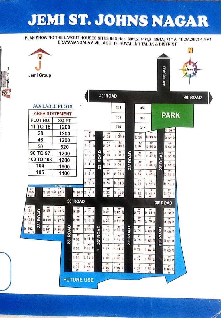 62 Cents Land plot Sriperumbudur